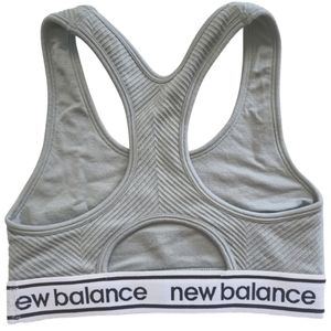 NEW BALANCE LOGO BANDED TEXTURED SPORTS BRA. GREEN/SMALL